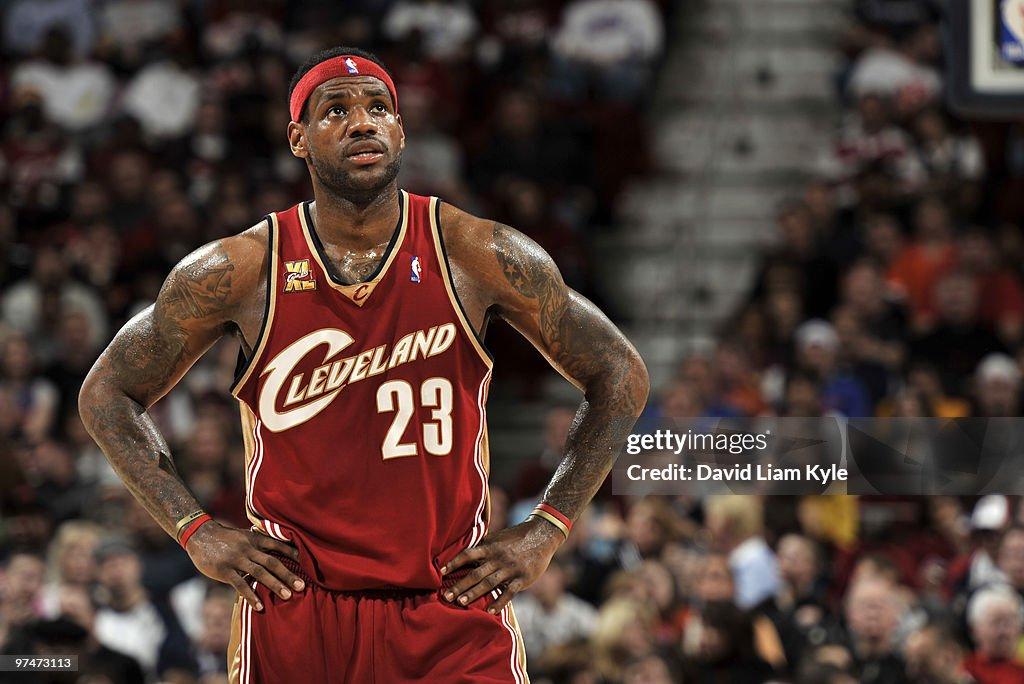 LeBron James playing for Cleveland