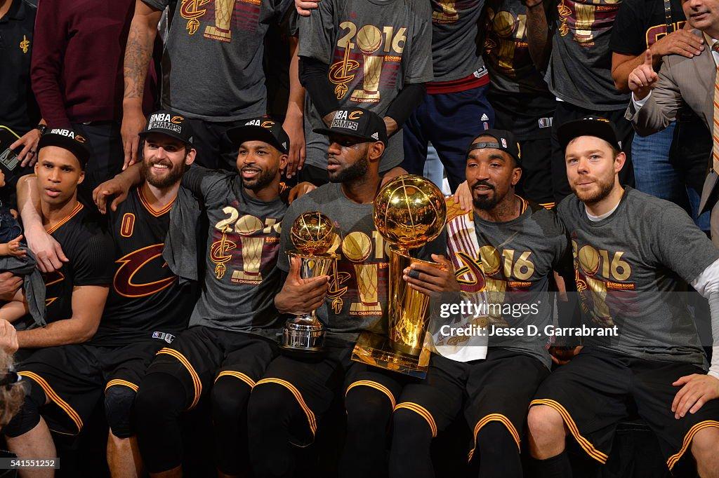 LeBron James and his team with their trophy