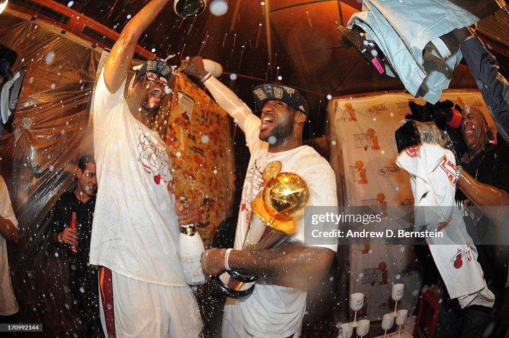 LeBron James celebrating their win