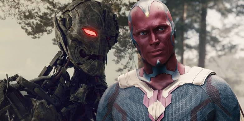 Ultron and Vision in Avengers: Age of Ultron